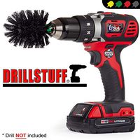 Drill Brush Cordless Drill Attachment - Wire-Free Grill Brush - BBQ Grill Cleaning - Electric Smoker Rack Scrubber - Cast Iron Skillet Cleaning Brush - Fireplace Grate - Black Ultra-Stiff Bristles