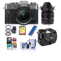 Fujifilm X-T30 Mirrorless Camera with XF 18-55mm f/2.8-4 R LM OIS Lens Charcoal Silver - Bundle with Camera Case, 32GB U3 SDHC Card, Cleaning Kit, Card Reader, 58mm Filter Kit, PC Software Package