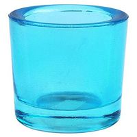 Bluecorn Beeswax Heavy Glass Votive and Tea Light Candle Holders (12, Aqua)