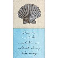 "Friends are Like Seashells We Collect Along the Way" Hand Towels | 16 Ct. | 4" x 7"