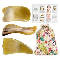 Charmmy Life Gua Sha Scraping Massage Tool|Muscle Massage|Natural Water Buffalo Horn Gua Sha Board|Guasha Board for SPA |Scraping Tool|Massage Scraping Board|(3 Piece In)