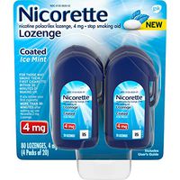Nicorette Lozenges Coated Nicotine Lozenge to Stop Smoking, 4 Mg, Ice Mint, 80 Count