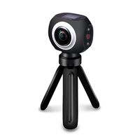Poweradd 360 Degree Video Camera, Wide Angle Lens Wireless Sports Action Camera with App Control,Black