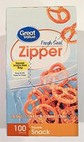 Great Value Zipper Square Snack 100 Bags