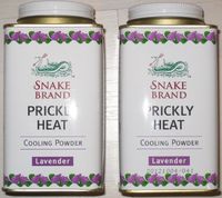 Snake Brand Prickly Heat Cooling Powder, 2-pack (Lavender, 150g)