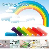 NLGToy 7 Pack Colorful Cleaning Sponges Scrubbers Pack Dishwashing Sponges,Super Absorbent Multi-Use Cleaning Sponges for Kitchen, Dishes, Bathroom, Car Wash (Multicolor)