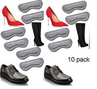 Padded Suede Leather Heel Grips Grey Five Pair Value pack (10 piece)