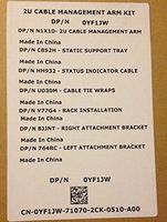 TopOne New Dell 2U Cable Management Arm Kit DPN 0YF1JW OYF1JW PowerEdge R720 Power Edg