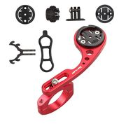 Multi Function Aluminium Bike Computer Mount Bicycle Combo GPS Handlebar Mount for Garmin Edge 200 500 510 520 800 810 820 1000 1030 Gopro Camera Cateye Bryton GPS Cycling Computer - RED
