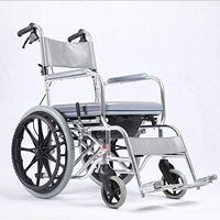 PLLP Medical Rehab Chair, Wheelchair,Wheelchair Folding Portable Wheelchair, Aluminum Alloy Wheelchair with Seat Multifunction Elderly Portable Ultra Light Waterproof Bath Wheelchair