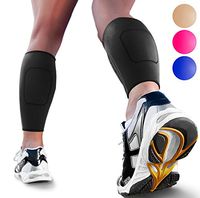 Calf Compression Sleeves by SPARTHOS (Pair) – Leg Compression Socks for Men and Women – Shin Splint Calf Pain Relief Calf Air Travel Flight Nurses Maternity Basketball Football Soccer (Black-S)