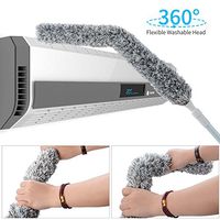 Creative Stretch Extendable Microfiber Duster with Extension Pole Reach 50" - 70", Adjustable Feather Duster Household Dusting Brush for Cars, Interior Roof, Ceiling Fan, Bookshelves. - Wet or Dry Use