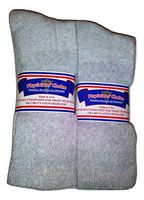 6 Pair Physicians Choice Diabetic Socks Crew Size 13-15 Loose Fit - GRAY