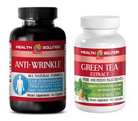 Weight Loss Cleanse - Anti Wrinkle - Green Tea - Grape Seed Powder Natural - (2 Bottles Combo)