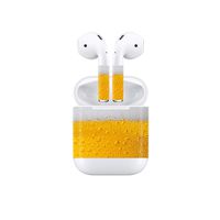 Vinyl Skin Decal for Airpods Bluetooth Earphone Case Protective Sticker Wrap Cover Skins-Yellow Beer