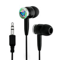 GRAPHICS & MORE Blue Butterfly Purple Flowers Novelty in-Ear Earbud Headphones
