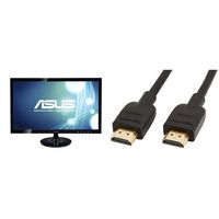 ASUS VS248H-P 24" Full HD 1920x1080 2ms HDMI DVI VGA Back-lit LED Monitor & AmazonBasics High-Speed 4K HDMI Cable, 6 Feet, 1-Pack