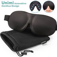 Unimi Sleep Mask for Woman and Man, Upgraded Contoured 3D Eye Mask Eye Cover, Comfortable Sleeping Mask No Pressure On Your Eyeballs, Create Total Darkness -Black