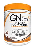 Growing Naturals | Organic Premium Plant Based Protein, Pure Rice Protein Powder | Chocolate Power | Non-GMO, Vegan, Gluten-Free, Keto Friendly, Shelf-Stable | 1LB