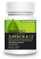 FoodScience of Vermont Superior B-12, 1000 mcg Cherry Flavored Chewable Tablets, 100 CT
