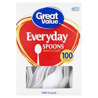 Great Value White Spoons, 100 ct