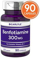 Benfotiamine 300mg 90 Capsules | Vitamin B1 | Promotes Healthy Blood Sugar | Non-GMO, Gluten Free | by Carlyle