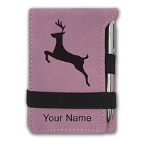 Mini Notepad, Deer, Personalized Engraving Included (Pink)