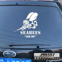 3S MOTORLINE Seabees Decal Sticker US Navy Construction Battalion CB Can do Car Vinyl Pick Size Color die Cut b (White, 6'' (15.2cm))