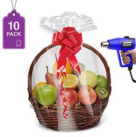 Shrink Wrap Basket Bags for Gift Baskets Clear cellophane PVC Shrink Bags 24"X 30" (10 Pack)