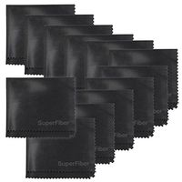 EACHPOLE 12 Pack Microfiber Cleaning Cloths for Eyeglasses DSLR Camera Lenses iPhone Samsung Tablets,Black 6" x 7" APL1906