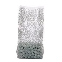100ea - 5 X 3 X 11-1/2 Elegant Lace Silver Cello Bags Halloween - 1.2 mil Thick Width 3"