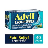 Advil Liqui-Gels Pain Reliever and Fever Reducer, Solubilized Ibuprofen 200mg, 40 Count, Liquid Fast Pain Relief