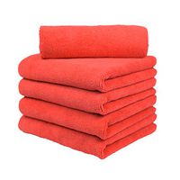 CARCAREZ Microfiber Car Wash Drying Towels Professional Grade Premium Microfiber Towels for Car 380 GSM 16 in.x 16 in. Pack of 5 Red
