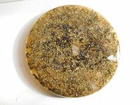 1 Large Charging Plate Crystal Orgone Generator Energy Accumulator 7.83/432/528Hz OM Chant Advance Harmonics Many Beautiful Ingredient!! (7 3/4"W-196mm 1"H-25mm, Prosperity)