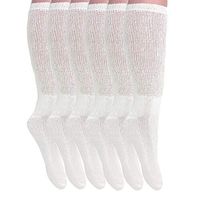 Diabetic Socks Over The Calf Big and Tall Extra Wide Full Cushion Socks Made in USA (13-15, White - 6 Pairs)
