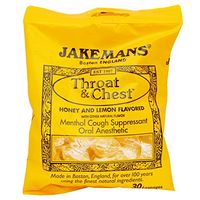 Jakemans - Throat & Chest Menthol Cough Suppressant Lozenges Honey and Lemon - 30 Lozenges