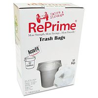 RePrime H6644TCRC1 Can Liners, 32gal, 0.9mil, Clear, 33-Inch x 44-Inch, 50/Box