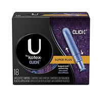 U by Kotex Click Compact Tampons, Regular Absorbency, Unscented, 72 Count (4 Boxes of 18)