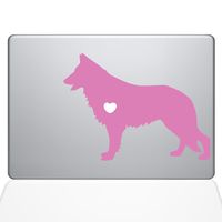 The Decal Guru I Love My German Shepherd Decal Vinyl Sticker, 13" MacBook Air, Pink (1381-MAC-13A-BG)