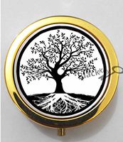 BlackKey Tree Life Pattern 3-Compartment Decorative Pocket Gift Box Case Organizer for Pill, Color 2 -113