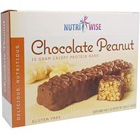 NutriWise - Chocolate Covered Peanut Bar | 7/Box | High Protein Diet Bar | Gluten Free, Low Sugar, Low Fat, Low Calorie