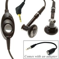 Stereo Handsfree Headset Headphones with Microphone and 2.5mm to 3.5mm Adapter for Sprint Samsung Galaxy S5 (SM-G900P) - Sprint Samsung Galaxy S5 Sport (SM-G860P)