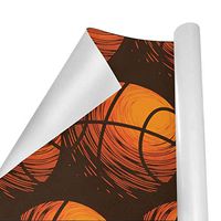 Gift Wrapping Paper Roll Sport Basketball Pattern for Birthday,Holiday,Wedding,Baby Shower Gift Wrap - 3Rolls - 58inch x 23inch Per Roll