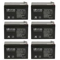 Universal Power Group 12V 12Ah F2 Battery EZIP.Scooter,650,750,900-6 Pack
