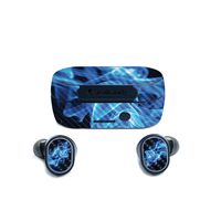 MightySkins Carbon Fiber Skin for Skullcandy Sesh True Wireless Earbuds - Blue Flames | Protective, Durable Textured Carbon Fiber Finish | Easy to Apply, Remove, and Change Styles | Made in The USA