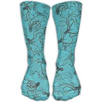 Men Women Novelty Black Octopus Classic High Sock Athletic Team Stocking Unisex
