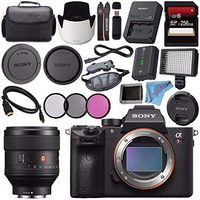 Sony ILCE7RM3/B Alpha a7R III Mirrorless Digital Camera (Body Only) FE 85mm f/1.4 GM Lens SEL85F14GM + 256GB SDXC Card + Professional 160 LED Video Light Studio Series Bundle