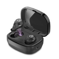 Insaneness Superb Bass Stereo Sound Effect Mini in-Ear Earphones TWS Wireless Bluetooth 5.0 Headset Earbuds (Black)