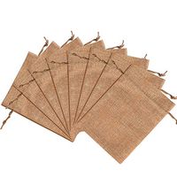 Lucky Monet 25/50/100PCS Burlap Gift Bags Wedding Hessian Jute Bags Linen Jewelry Pouches with Drawstring for Birthday, Party, Wedding Favors, Present, Art and DIY Craft (25Pcs, Coffee, 7” x 9”)