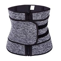 Women Waist Trainer Belt Waist Cincher Trimmer - Slimming Body Shaper Belt - Sport Girdle Belt Zipper Corsets (Gray, M)